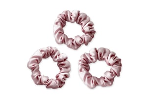 Precious Pink Silk Scrunchies Set - Precious Pink