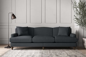 nkuku Deni Sofa | Make To Order | Super Grand | Recycled Cotton Thunder