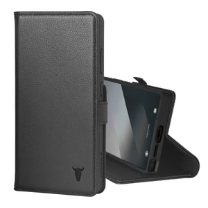 Galaxy S25 Ultra Leather Case (with Stand Function) - Black