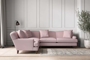 nkuku Deni Left Hand Corner Sofa | Make To Order | Super Grand | Recycled Cotton Lavender