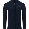 Weird Fish Bexley Full Zip Cable Knit Jumper Navy Size 2XL