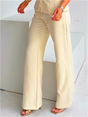 Girl In Mind Jo Pleat Detail Tailored Trouser - Ivory - 8