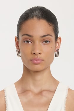 Victoria Beckham Dorian Stud Earrings In Silver - QTY - Womens