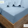 QE Home 310TC Bamboo Cotton Fitted Sheet in Mistral Blue, King