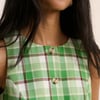 Green Tartan Button Through Ellie Mini Dress