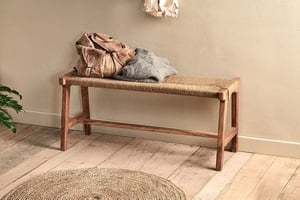 nkuku Amhara Acacia & Jute Woven Bench | Seating | One Size | Natural