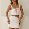 Flirty Gingham Bow Set Cream