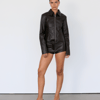 Ellis Leather Mini Shorts - Large