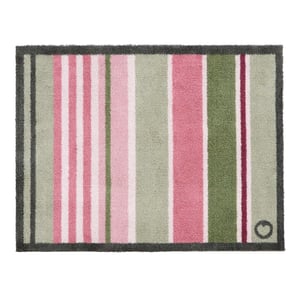 Country Rose Stripe Washable Doormat - 65x85cm