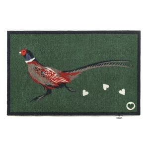Pheasant Green 2 Washable Doormat - 65x100cm