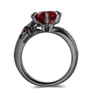Jeulia Black Tone Round Cut Sterling Silver Dragon Ring