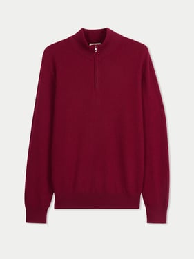 Timeless Half-Zip Cashmere Sweater - 2XL / bordeaux / MK0317-0046/0000