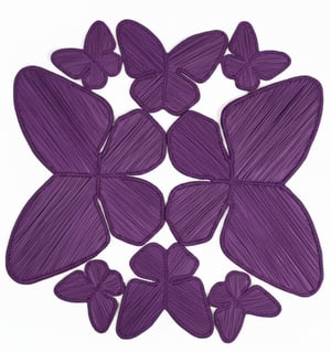 Butterfly Handwoven Iraca Palm Placemat - Purple
