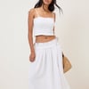 White High Waist Midi Skirt