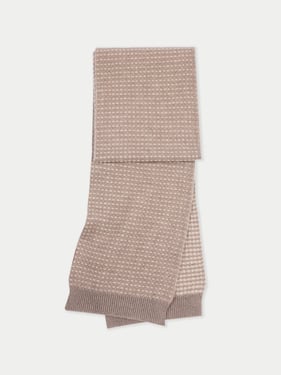 Organic Color Waffle Knit Cashmere Scarf - One Size / taupe / AK0260-57/1000