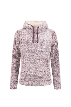 Weird Fish Yara Cosy Fleece Hoodie Aubergine Size 22