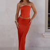 Literally Me Satin Maxi Skirt Red
