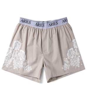 Aries Womens Lace Print Boxer Shorts Brown