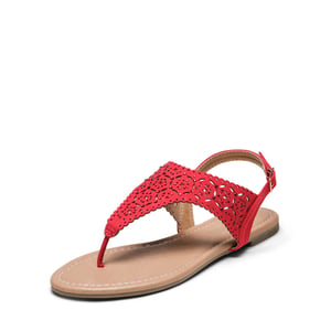 DREAM PAIRS Cut Out Rhinestone Flat Sandals