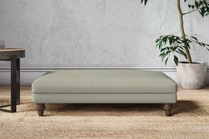 nkuku Marri Large Dining Footstool | Make To Order | Recycled Cotton Seaspray | No Colour