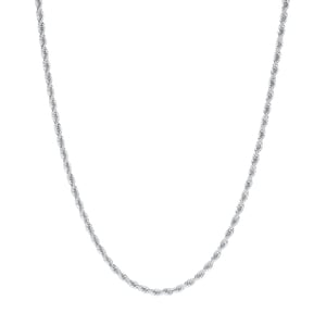 Thin Twist Chain Necklace Silver