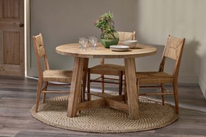 nkuku Indali Mango Wood Round Dining Table | Tables | Small | Natural