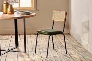 nkuku Iswa Leather & Cane Dining Chair | Seating | One Size | Green