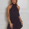 Flaunt It Gorgeous Halter Mini Dress Black