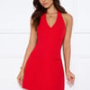 Season Magic Halter Mini Dress Red