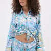 AKIRA Crazy Is Good Printed Tie Front Blouse | Size Medium