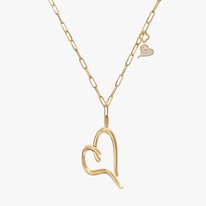 Heart Charm Diamond Necklace - 0.10 CT