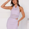 City Based Halter Mesh Crop Top Lilac