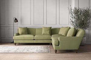 nkuku Deni Large Corner Sofa | Make To Order | Brera Linen Sage