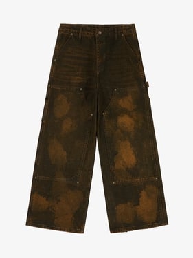 Vintage Mud-Dyed Wash Deconstructed Patchwork Jeans - Copper / 3XL