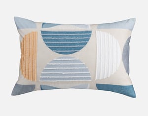 QE Home Nora Pillow Sham, Geometric, Blue, King
