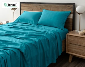 QE Home Hemp Touch Sheet Set in Lake Blue, King