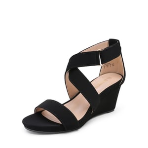 DREAM PAIRS Elastic Ankle Strap Wedge Sandals