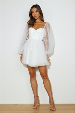 Pretty Snowflake Tulle Mini Dress White