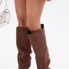 AKIRA Azalea Wang Vincent Suede Open Toe Boot | Brown | Size 6