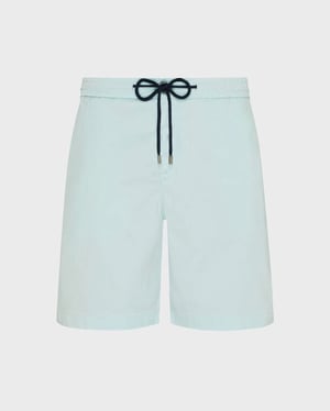 Vilebrequin - Men Tencel And Cotton Bermuda Shorts Satin - Bermuda - Levant - Blue - Size 34