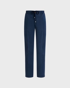 Vilebrequin - Men Cotton And Tencel Elastic Waist Pants Solid - Jeans - Clemence - Blue - Size 40