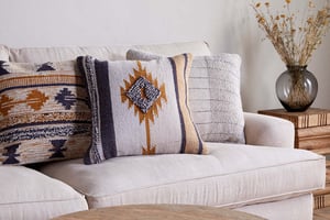 nkuku Tussi Mara Cushion Cover | Textiles | Mustard/Grey | 50 x 50 cm