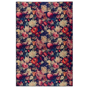 Dark Florals Eco-Washable Rug - 185x275cm