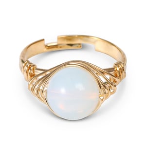 Jeulia "Spiritual Awakening" Natural Opal Adjustable Ring
