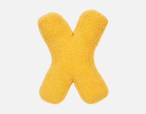 QE Home Alphabet Letter Cushion in X, Yellow