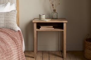 nkuku Iya Reclaimed Wood Bedside Table | Bedroom Furniture | Natural | 50 x 50 cm