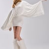 AKIRA Diana Draped Mini Dress | White | Size Large