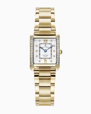 Emily 22x19mm Two-hands Gold-tone White dial with Stones Stainless steel swiss watch - 22 x 19 mm