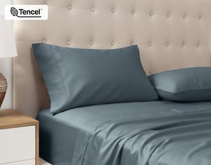 QE Home 500TC Eucalyptus Luxe TENCEL™ Lyocell Sheet Set Pillowcases in Thundercloud (Set of 2), Grey, Standard