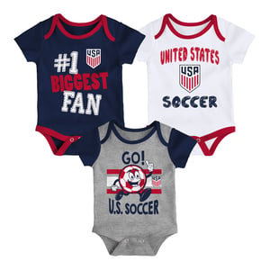 Newborn USMNT Outerstuff Victory 3-Piece Onesie Set / 6-9 Months
